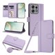 thumbnail image 1 of Funda Billetera de Cuero Sintético para Motorola Edge 50 Pro 5G, Morado Claro, 1 of 6