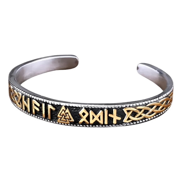 Pulsera Vikinga Runas Valtnut Titanio Hombre Caballeros