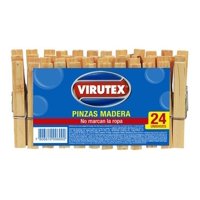 Virutex - Pinzas Ropa Madera 24Un