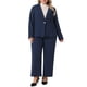 thumbnail image 2 of Traje de Dos Piezas para Mujer de Talla Grande Agnes Orinda Conjunto de Chaqueta Blazer de Oficina y Pantalones 3X Azul Oscuro, 2 of 8