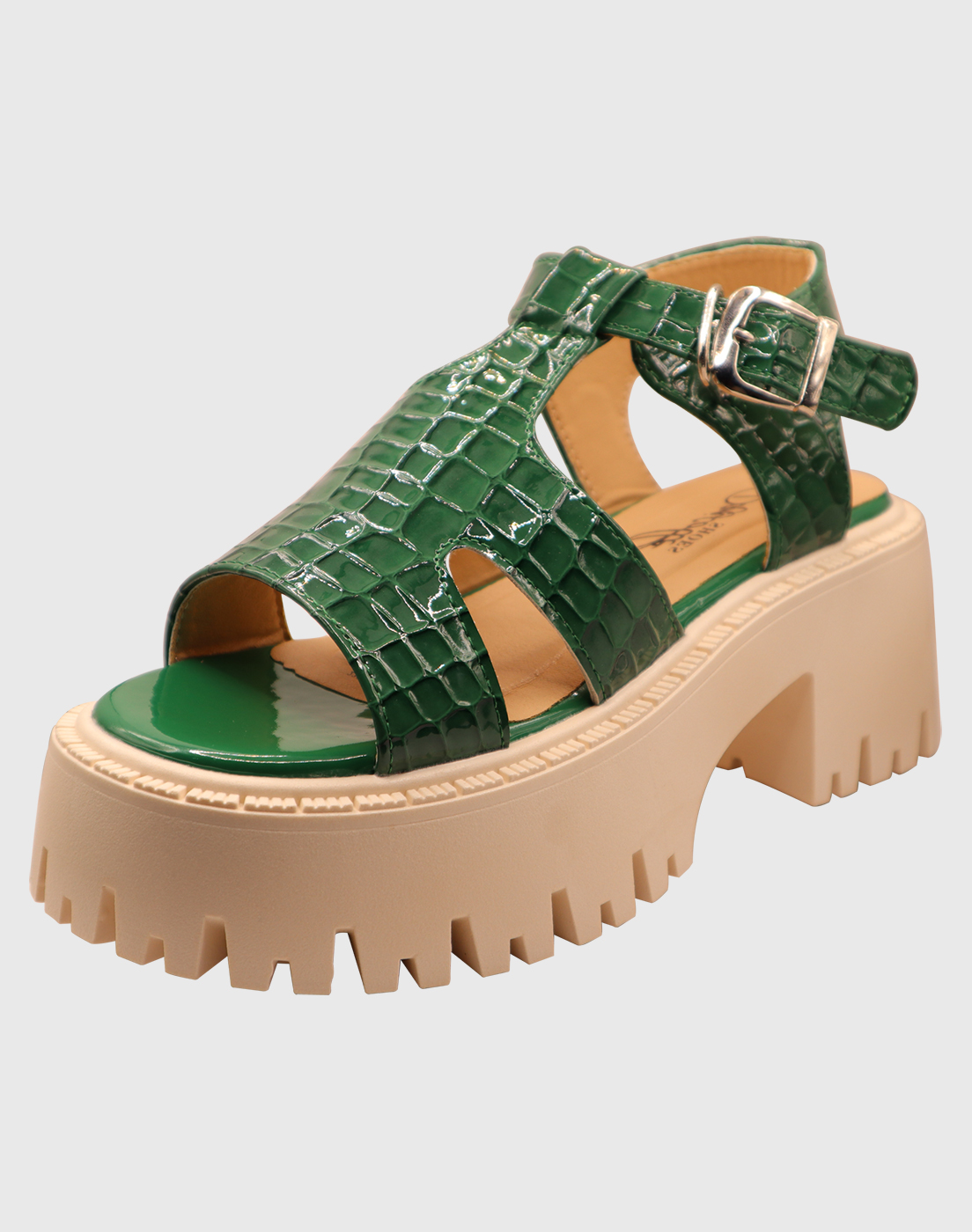 Danicolle Calzado - Sandalia Hebilla Charol Verde