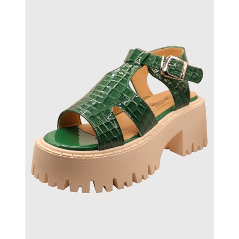 Danicolle Calzado - Sandalia Hebilla Charol Verde