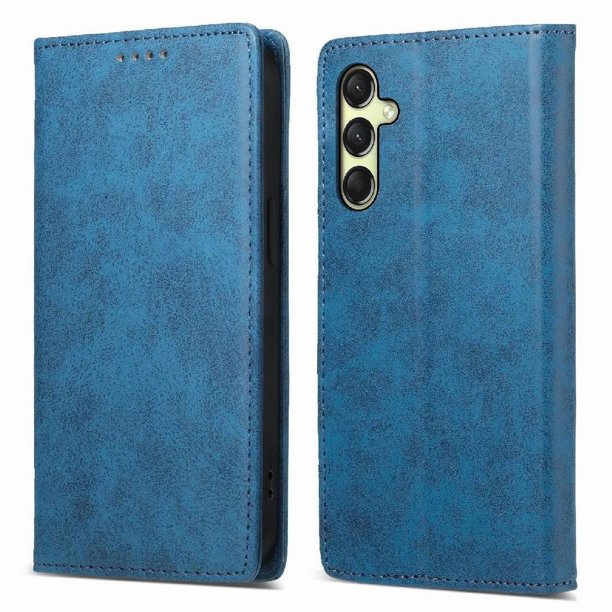 Funda tipo cartera con bloqueo RFID para Samsung Galaxy A16 Con tapa abatible, portatarjetas, cierre magnético, TPU y soporte Azul
