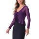 thumbnail image 4 of INSPIRE CHIC Bolero de Malla con Volantes de Manga Larga Casual para Mujer con Lazo S Púrpura, 4 of 6