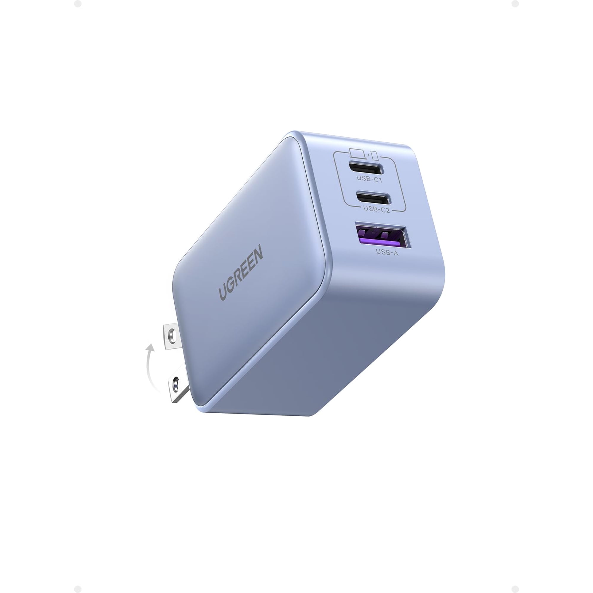 Cargador Ugreen Usb C Nexode De 65 W, 3 Puertos Gan Para Macbook Pro/air
