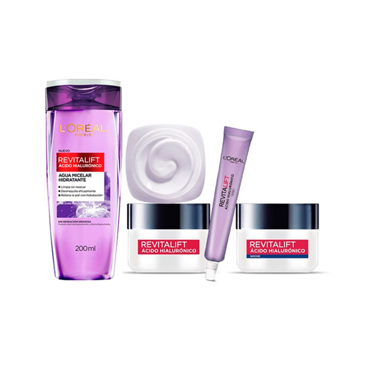 Pack Revitalift Crema Rostro Dia+Noche + Ojos + Agua Micelar L'Oréal