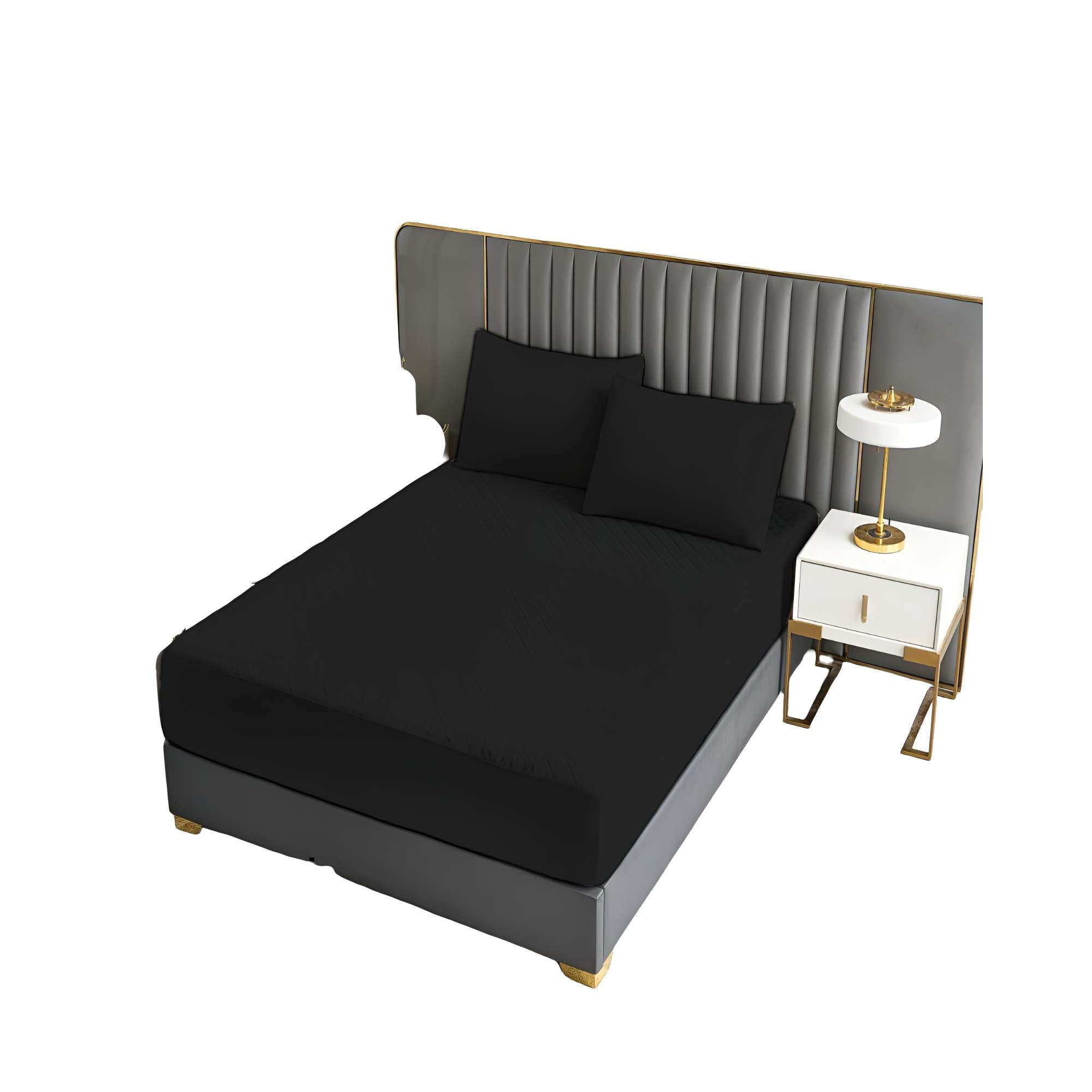 Genérico - Cubrecolchon Impermeable King Negro