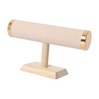 Ioensy - Organizador De Soporte De Exhibición De Pulsera De Joyería Para Organización Colgante De Collar Franela Beige