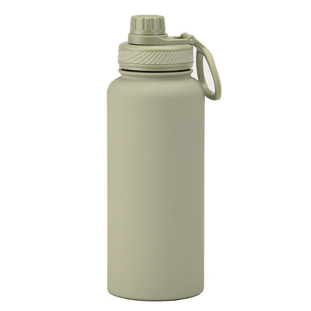 Botella de agua deportiva de acero inoxidable de 1L, termo de gran capacidad, taza de agua portátil para exteriores con asa