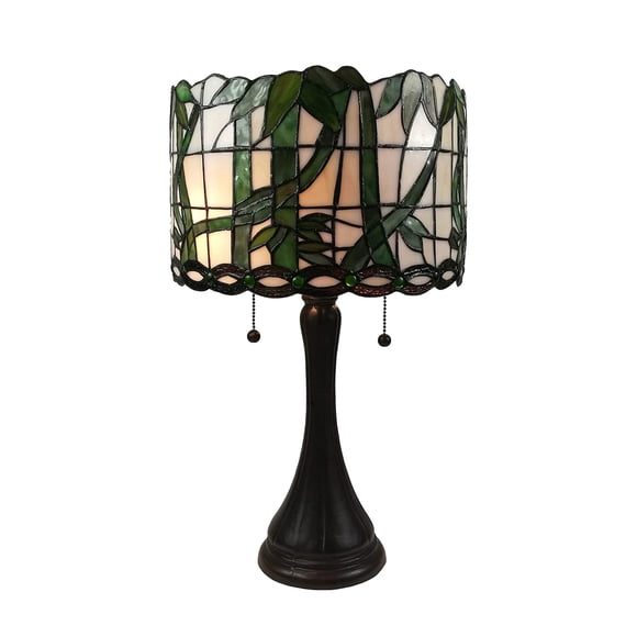 Lámpara de mesa Amora Vintage Tiffany 53 cm vidrio verde