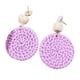 thumbnail image 5 of Pendientes De Ratán De Paja Trenzada De Mimbre Tejido Bohemio Para Mujeres Niñas Púrpura, 5 of 5