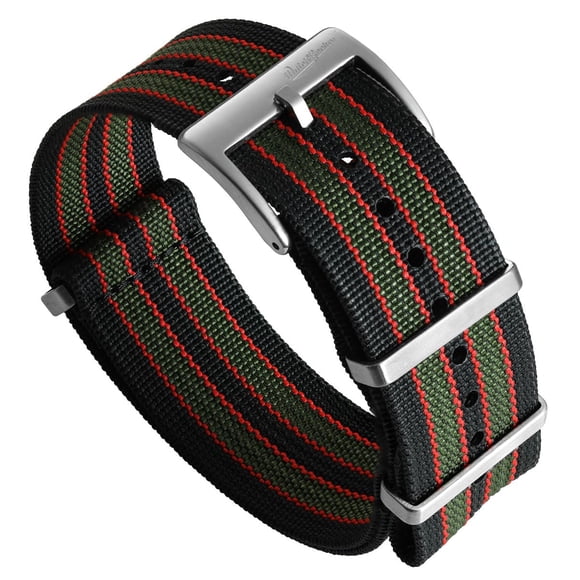 Correa de reloj WatchGecko Ridge de nylon estilo vintage Bond, 22 mm
