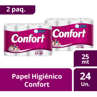 2 Paquetes Papel Higiénico Confort 24Un 25M