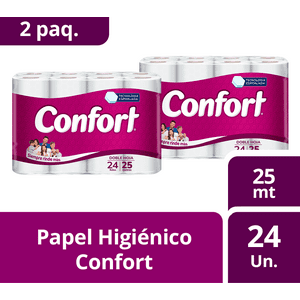 2 Paquetes Papel Higiénico Confort 24Un 25M