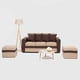 thumbnail image 1 of Sofa Roma 2 Puff Nevi Bicolor Café y Beige, 1 of 2