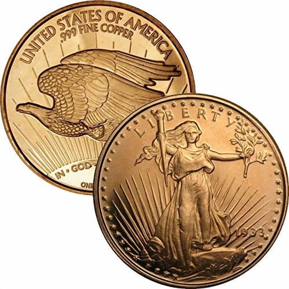 Moneda redonda de cobre Jig Pro Shop de 1 oz .999 puro