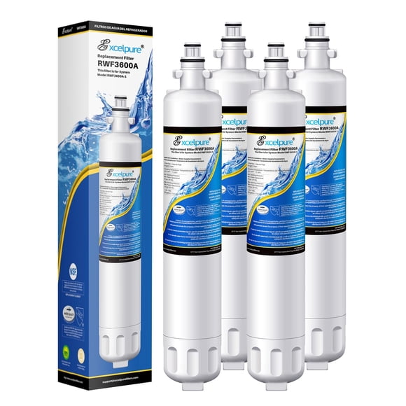 Filtro de agua para refrigerador EXCELPURE RPWF de repuesto, paquete de 4
