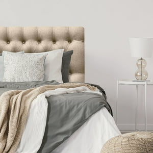 Espacio Hogar - Respaldo Capitone Premium 2 Plazas Lino Beige