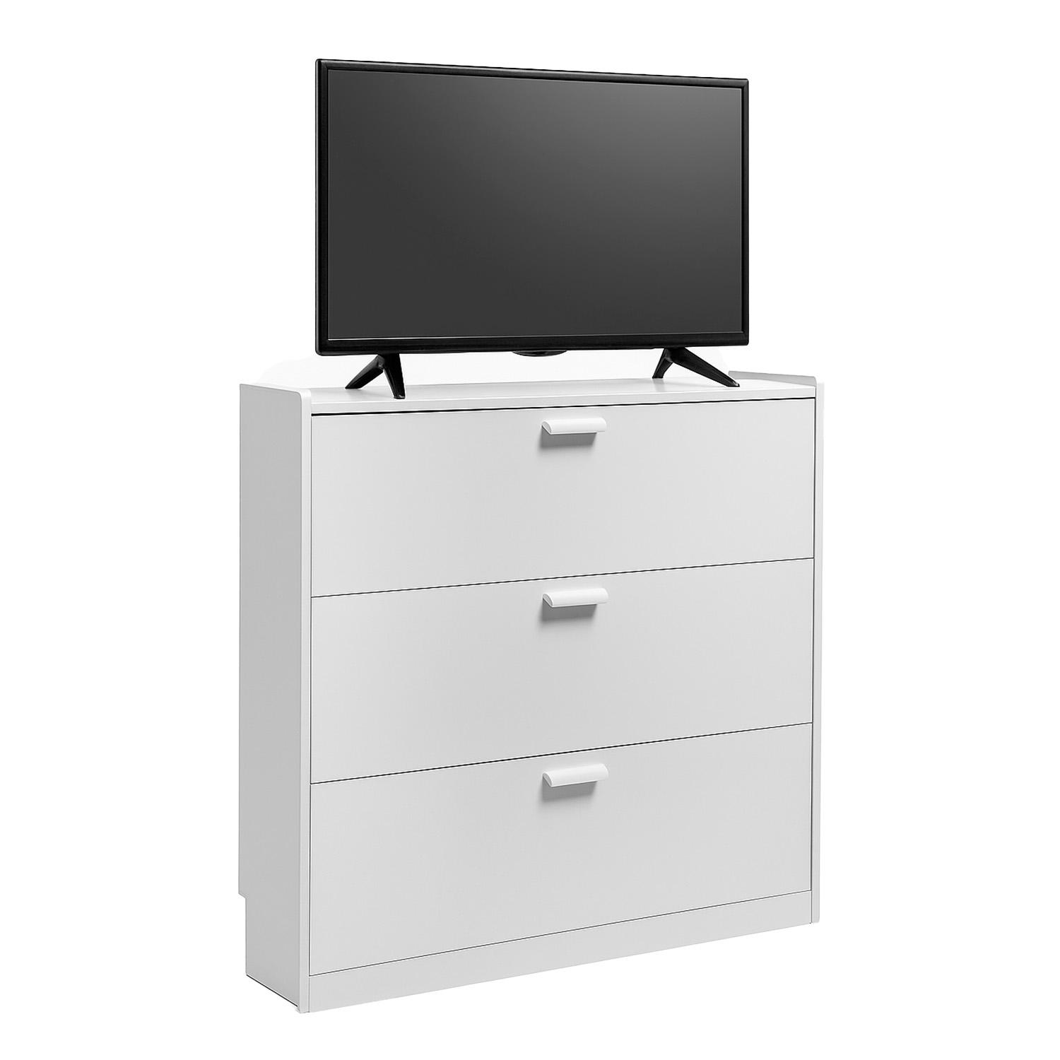 Global Latin Group - Zapatera Organizadora Vtrin Xxl Para 25 Pares Y Tallas Grandes Hasta 44 Blanco