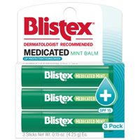 Bálsamo Labial Blistex, Bálsamo De Menta Medicinal Spf15, 4,4 Ml, Paquete De 3