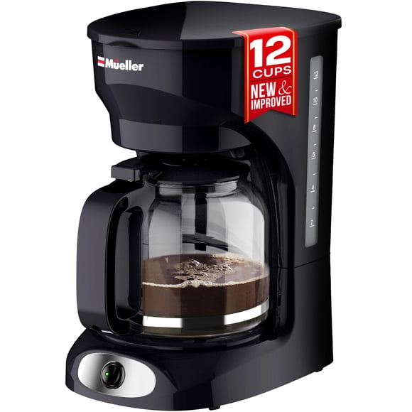 Cafetera de goteo Mueller, jarra de borosilicato para 12 tazas, 1,8 L