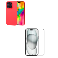 Joigo - Carcasa Lamina Vidrio Para Iphone 16 Pro Roja