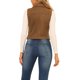 thumbnail image 3 of INSPIRE CHIC Chaleco de motociclista corto sin mangas de mujer casual de ante sintético XL Camel, 3 of 8
