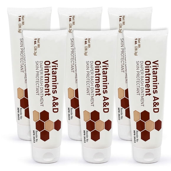 Pomada para dermatitis del pañal MedCa, vitamina A y D, 30 ml, paquete de 6