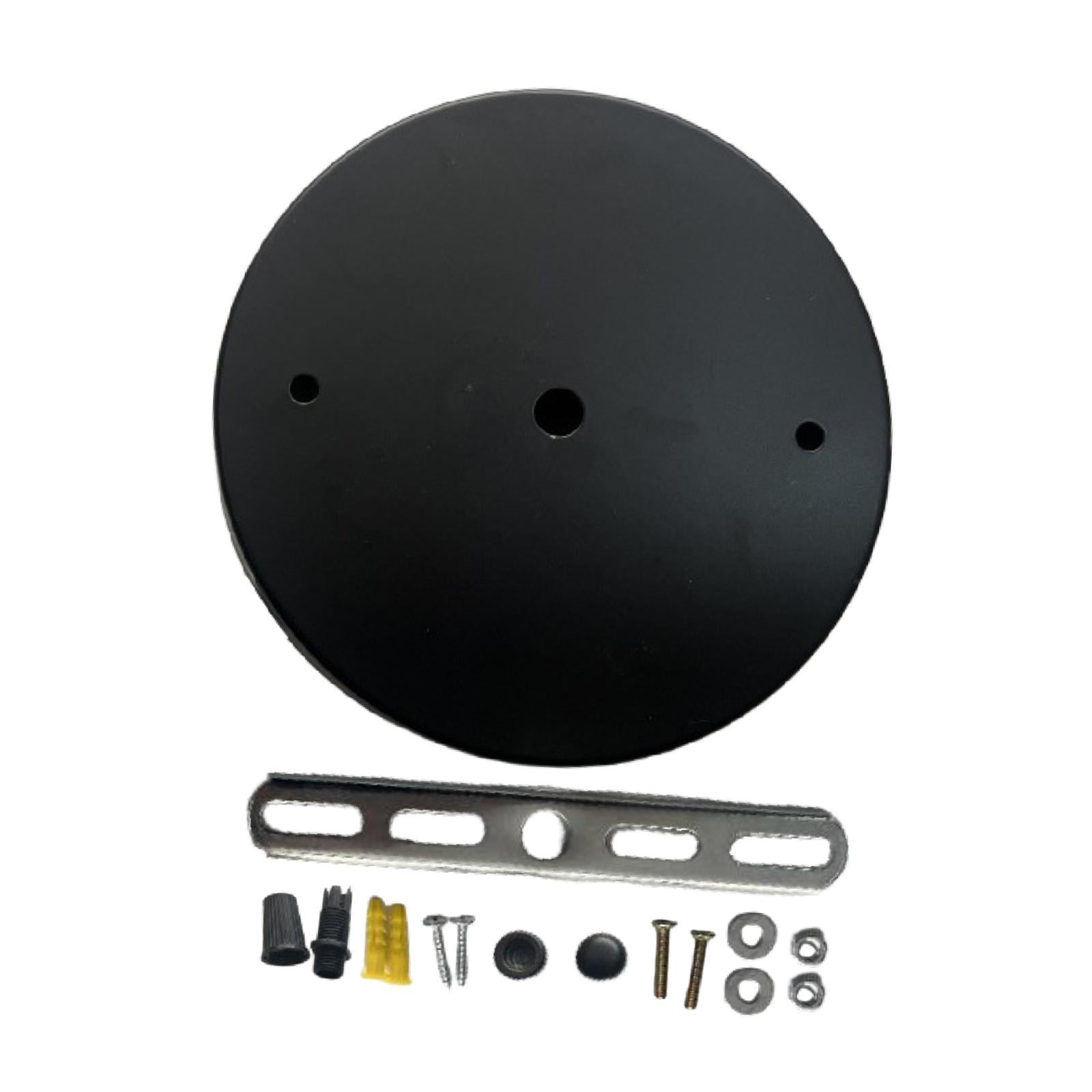 Ioensy - Kit De Dosel Para Proyecto De Bricolaje Plancha Para Lámpara Colgante Placa De Cubierta De Techo De Repuesto Diámetro Negro De 20 Cm