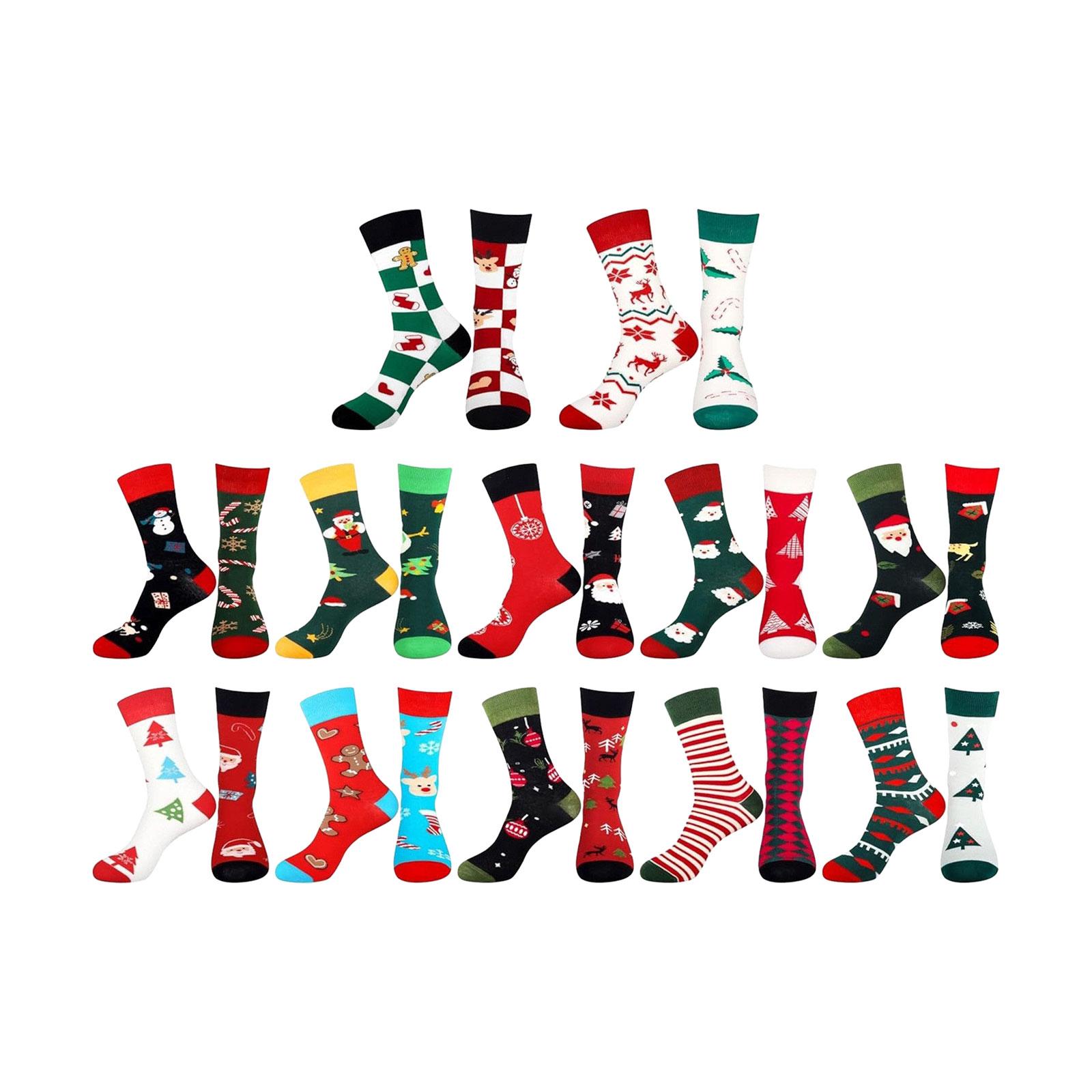 Magideal - Calendario De Adviento De Navidad 2024 Calcetines De Invierno Para Hombres Y Mujeres Calcetines Navideños Novedosos