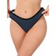 thumbnail image 1 of INSPIRE CHIC Ropa interior femenina de tiro bajo, tangas acanaladas, Softan transpirable, ribete de color contrastante, bragas pequeñas azul marino, 1 of 4