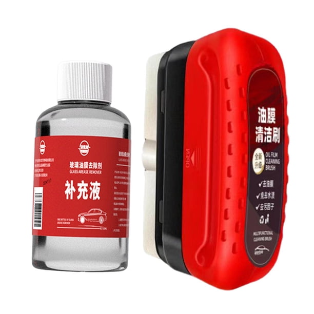 Cepillo de limpieza de película de aceite automotriz Cepillo de mantenimiento para remover película de aceite de vidrio Mejora fácilmente la visibilidad del tablero de Cepillo rojo 1pcs