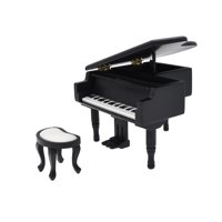Bothyi - 1/12 Piano En Miniatura Con Taburete Accesorios De Decoración De Casa De Muñecas