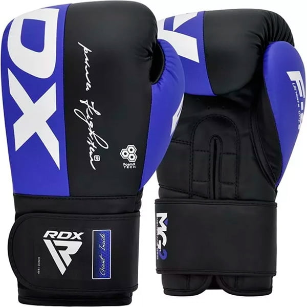 Rdx - Guantes De Boxeo - F4 Pro Black Blue - Talla 16 Onz - Bgr-f4r