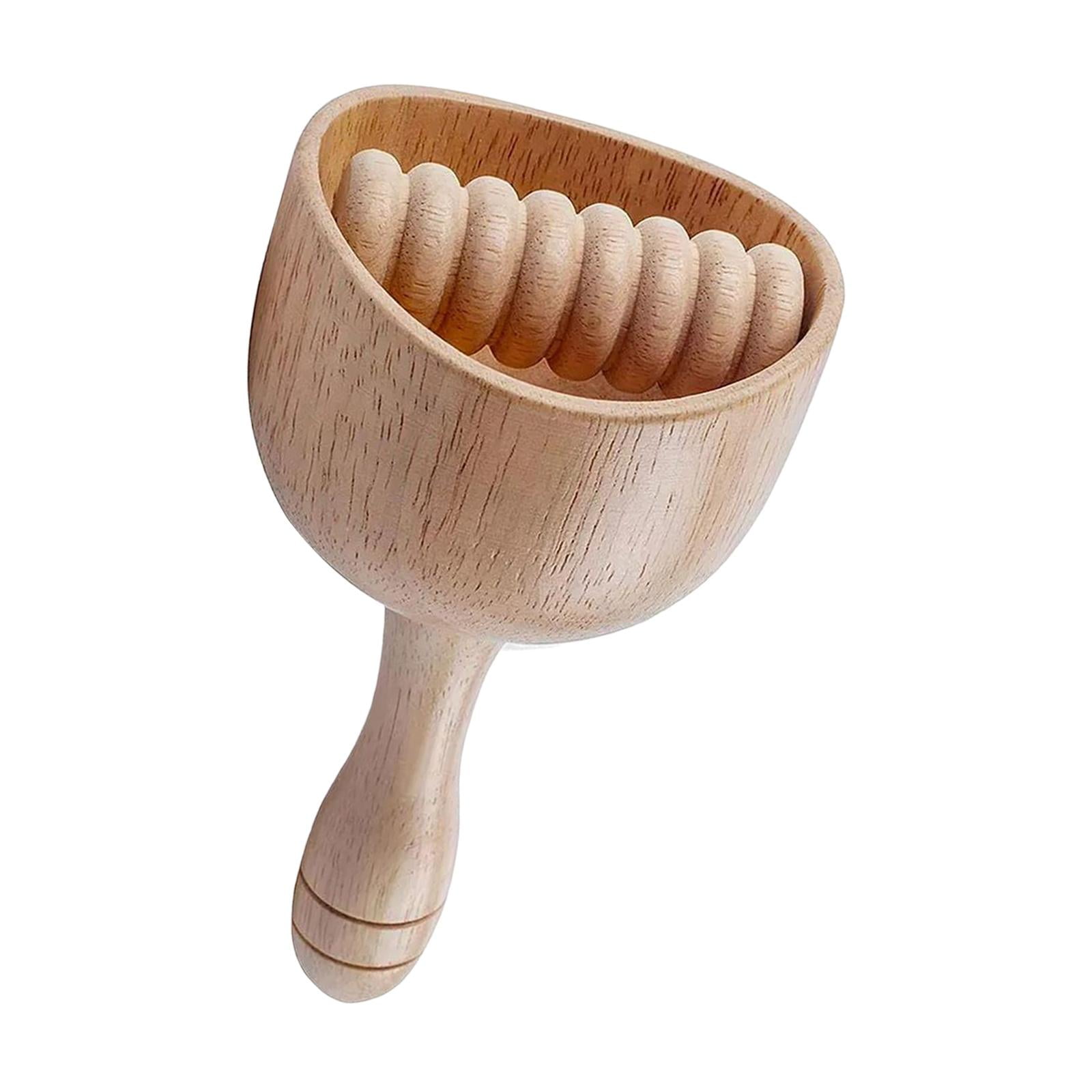 Ioensy - Taza De Herramienta De Masaje, Relajante Manual Portátil De Madera Para Atleta De Cuello Masajista Con Rodillos 18cmx9cm