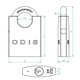 thumbnail image 3 of Candado Odis 250 Hombros 50mm, 3 of 7