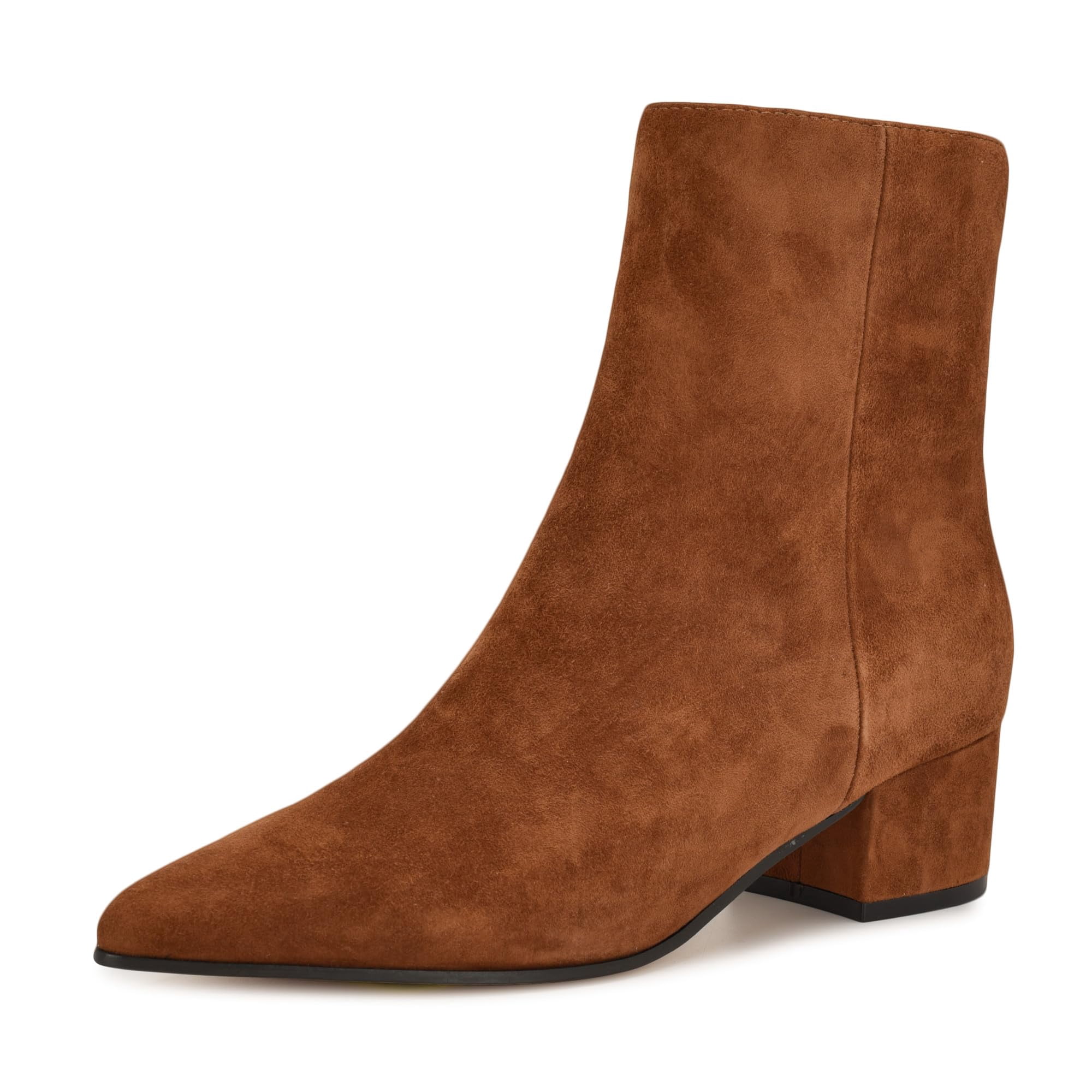 Bootie Nine West Maribu De Gamuza Color Coñac Para Mujer Con Tacón De 4,5 Cm