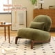 thumbnail image 5 of Silla de acento linda con patas de madera maciza, silla de salón de cuero falso con cojín suave, 5 of 5
