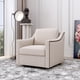 thumbnail image 1 of 360 Degree Swivel Armchair Cotton linen skin-friendly fabric Ergonomic design Brass nail decorative armchair Living room chairs Bedroom chairs Living room chairs Black legs Suitable for indoor homes, 1 of 3