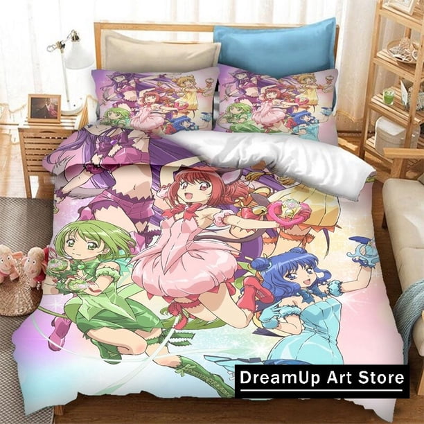 Tokyo Mew Mew Bedding Set Boys Girls Duvet Cover Pillowcase Bed Adult Bedroom