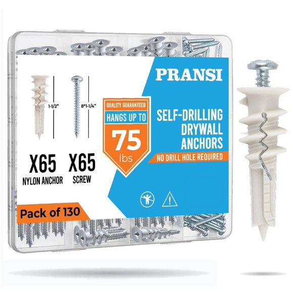 Anclajes para Paneles de Yeso Pransi 130 uds #8 x 3,2 cm 34 kg