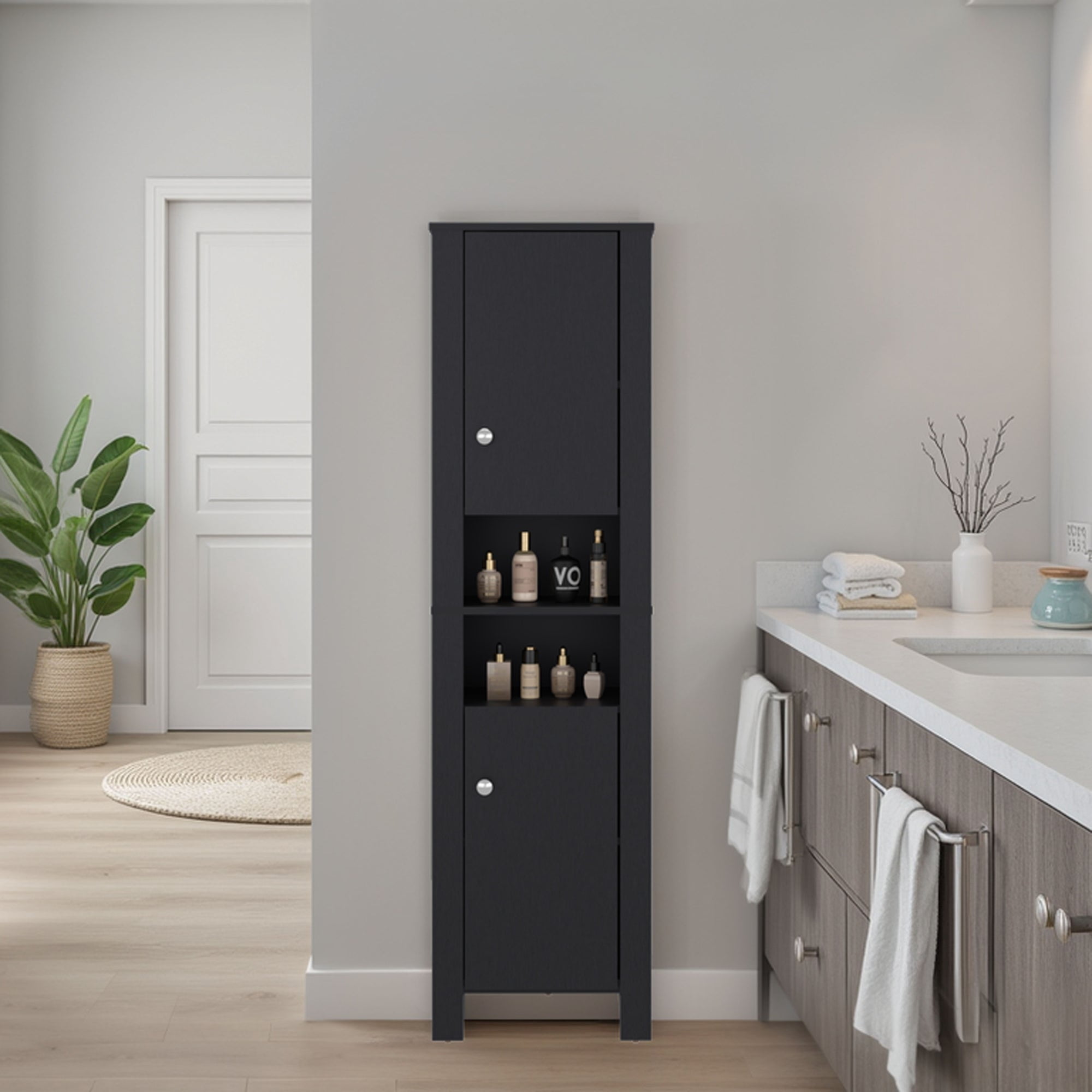 Estante Organizador Baño Vanessa 2 Puertas Wengue