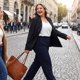 thumbnail image 2 of Agnes Orinda Traje de Mujer Talla Grande Blazers Cuello con Solapa Botón Único Manga Larga Casual de Negocios Chaqueta de Oficina con Bolsillo 2X Negro, 2 of 8