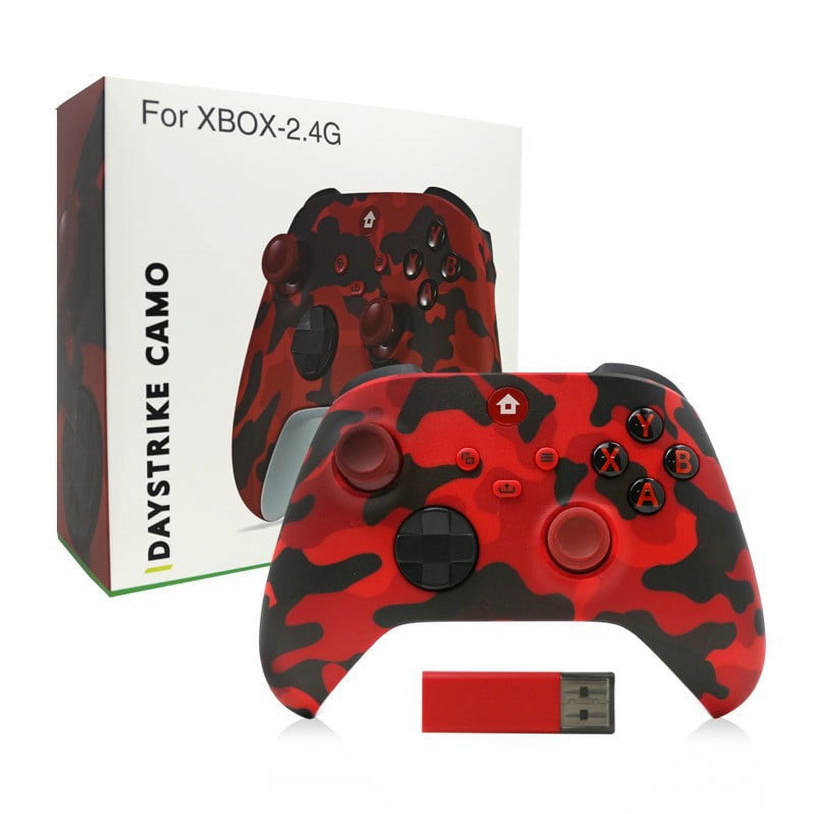 Gamepad Aaronmei Inalámbrico 2.4g Para Xbox 360 Pc Camuflaje Rojo