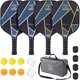 thumbnail image 1 of Paletas de Pickleball YC DGYCASI de Fibra de Carbono, Set de 4, 1 of 3