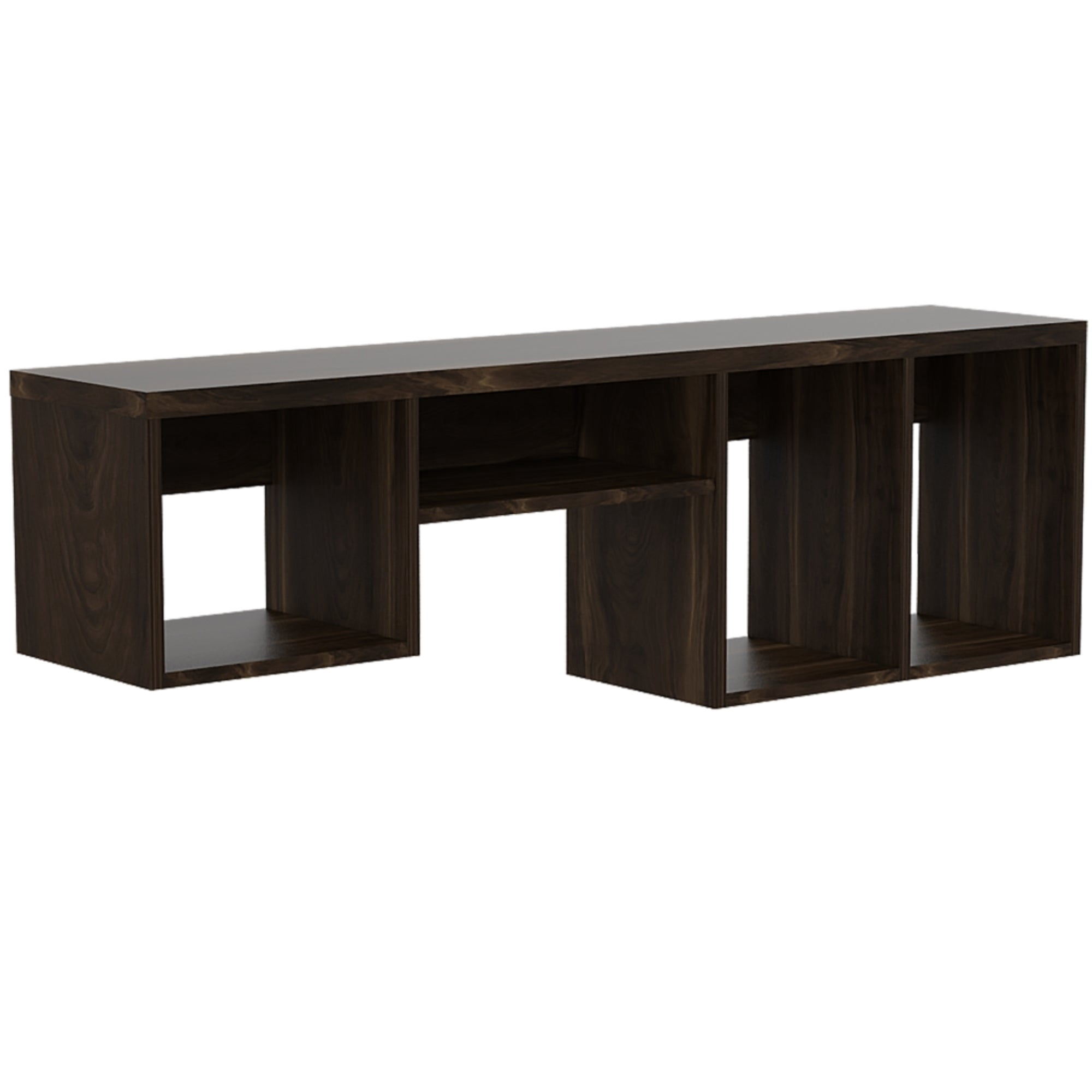Tuhome - Repisa De Pared Wall Decorativa Café Oscuro 37x120 Cm