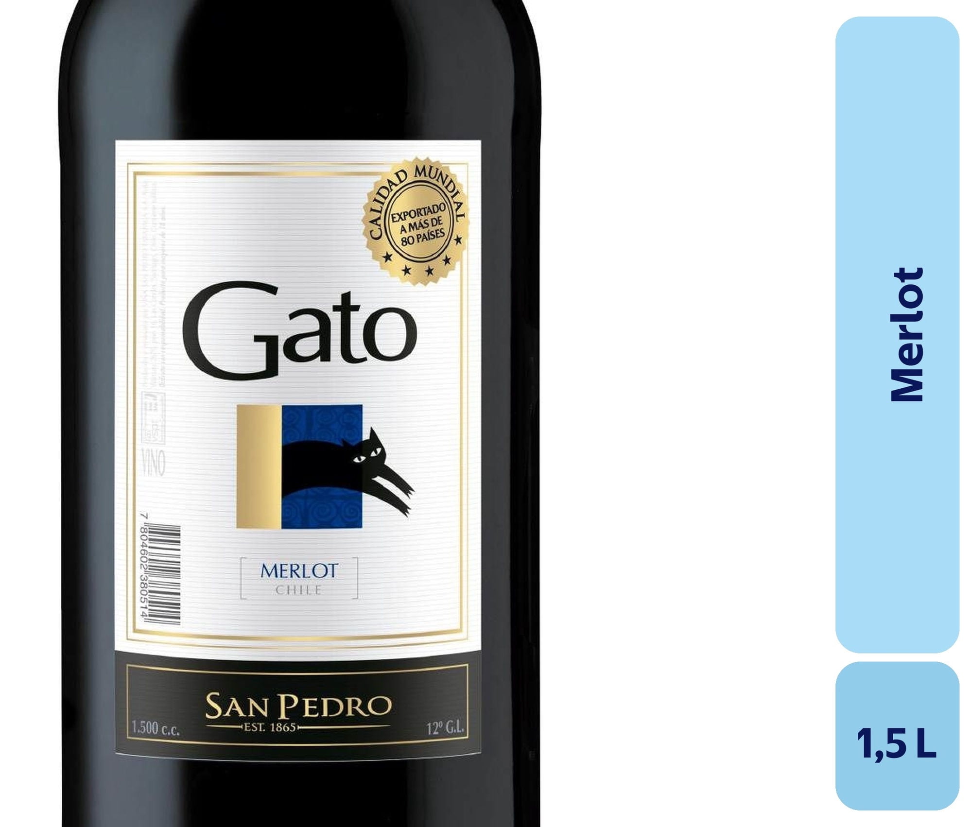 Vino Merlot Botellon 1,5 L Gato