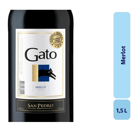 Vino Merlot Botellon 1,5 L Gato