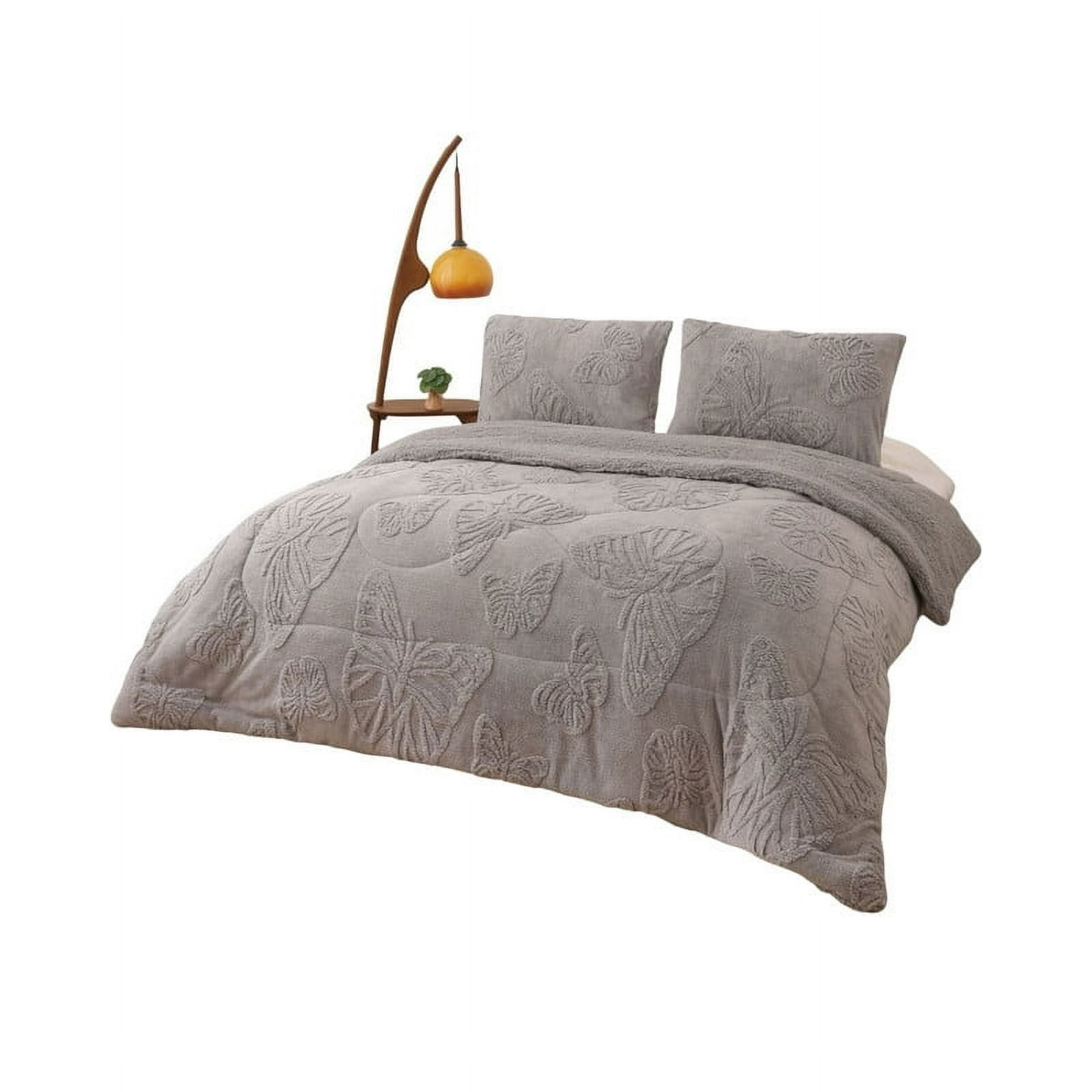 Meipulis - Cubrecama Con Chiporro Invierno 2 Plazas Gris