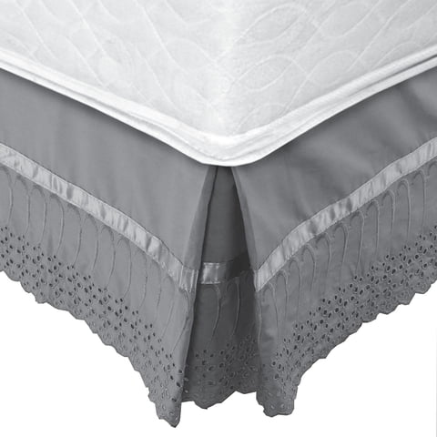 Mallorca - Faldón 144 Hilos Broderie Amanda 1 Plaza Gris